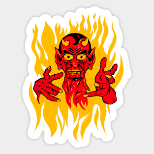 Vintage Flash Tattoo Style Vintage Devil Sticker